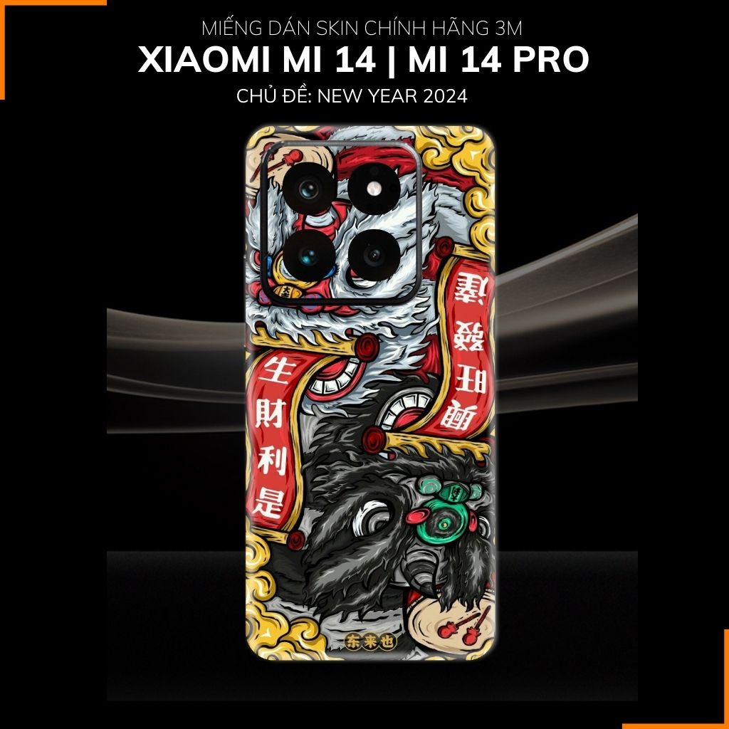 Dán skin điện thoại Xiaomi Mi 14 , Mi 14 Pro full body và camera nhập khẩu chính hãng USA in hình NEW YEAR 2024 - SKD Q45 phụ kiện điện thoại huỳnh tân store