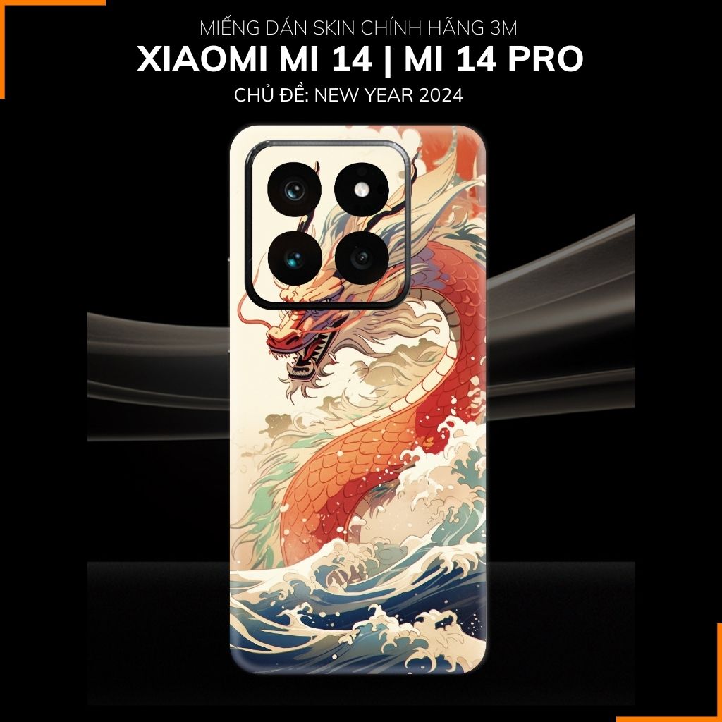 Dán skin điện thoại Xiaomi Mi 14 , Mi 14 Pro full body và camera nhập khẩu chính hãng USA in hình NEW YEAR 2024 - SKD Q16 phụ kiện điện thoại huỳnh tân store
