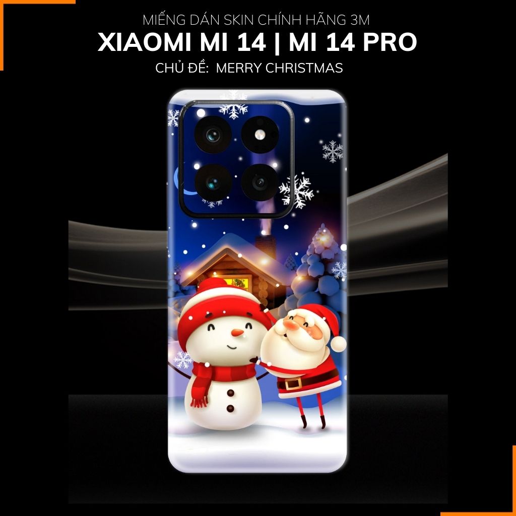 Dán skin điện thoại Xiaomi Mi 14 , Mi 14 Pro full body và camera nhập khẩu chính hãng USA in hình MERRY CHRISTMAS - SKD P06 phụ kiện điện thoại huỳnh tân store