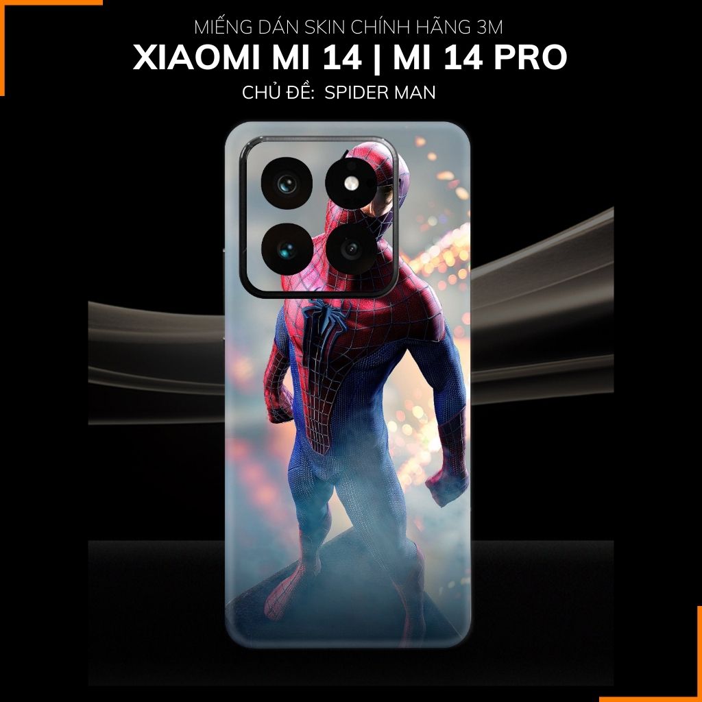 Dán skin điện thoại Xiaomi Mi 14 , Mi 14 Pro full body và camera nhập khẩu chính hãng USA in hình MERRY SPIDER MAN - SKD V04 phụ kiện điện thoại huỳnh tân store