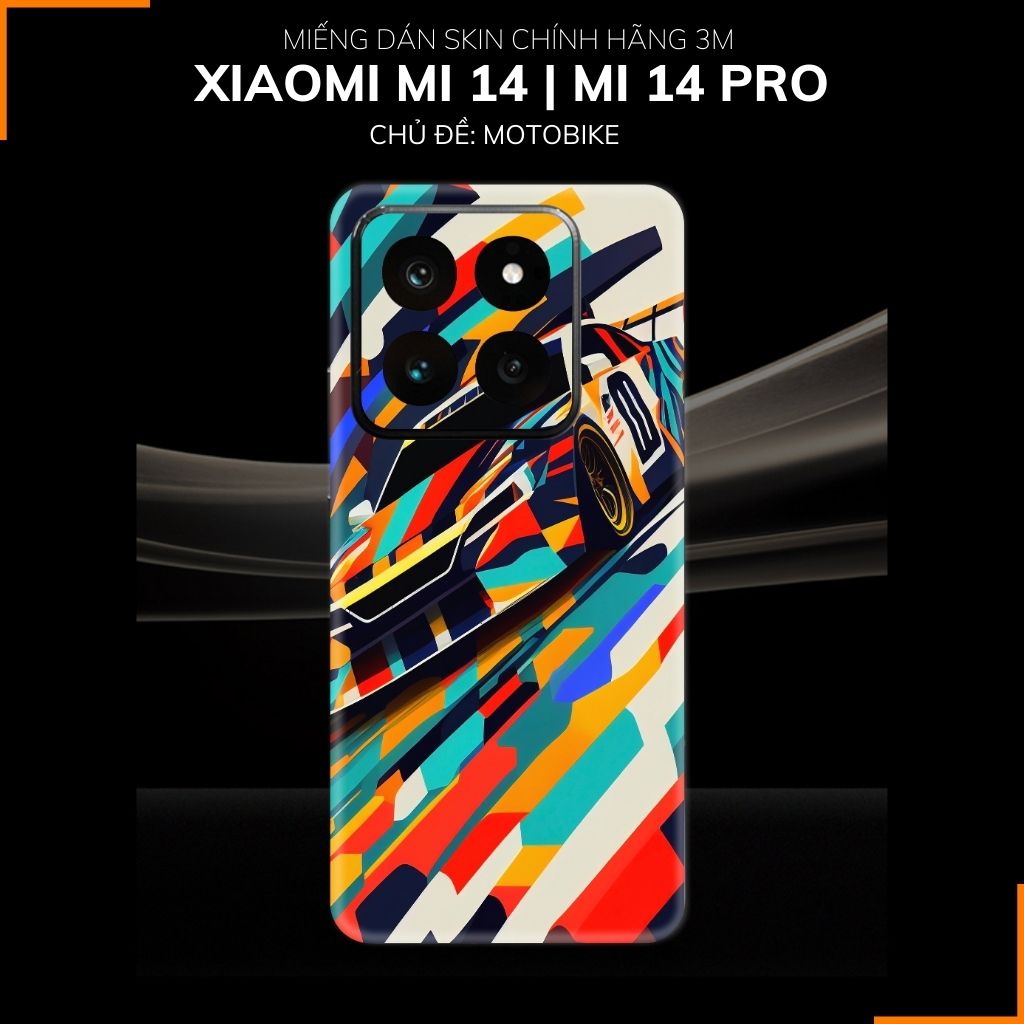 Dán skin điện thoại Xiaomi Mi 14 , Mi 14 Pro full body và camera nhập khẩu chính hãng USA in hình Motobiker - SKD C03 phụ kiện điện thoại huỳnh tân store