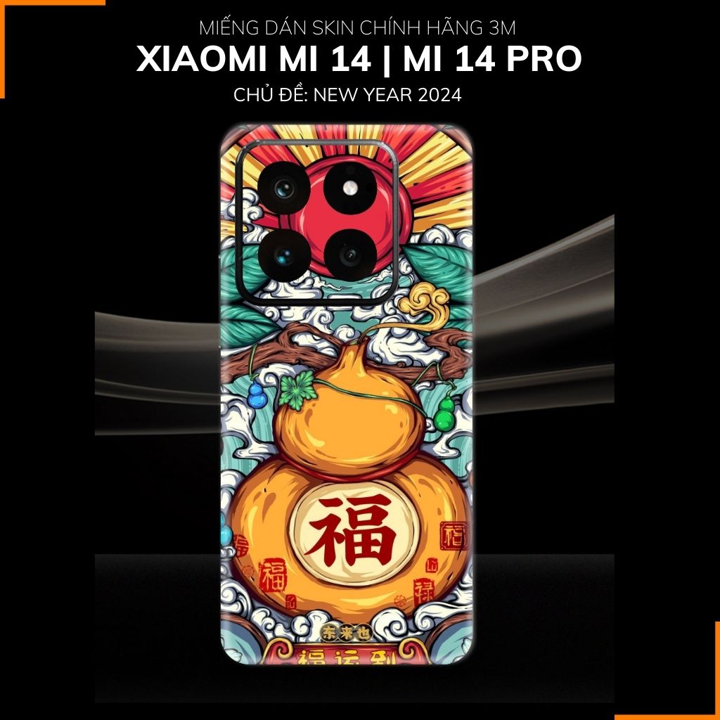 Dán skin điện thoại Xiaomi Mi 14 , Mi 14 Pro full body và camera nhập khẩu chính hãng USA in hình NEW YEAR 2024 - SKD Q50 phụ kiện điện thoại huỳnh tân store