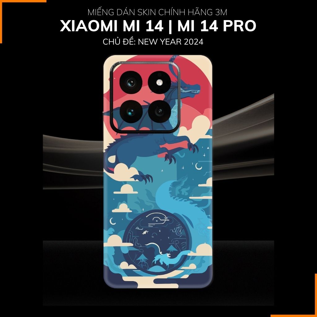 Dán skin điện thoại Xiaomi Mi 14 , Mi 14 Pro full body và camera nhập khẩu chính hãng USA in hình NEW YEAR 2024 - SKD Q06 phụ kiện điện thoại huỳnh tân store