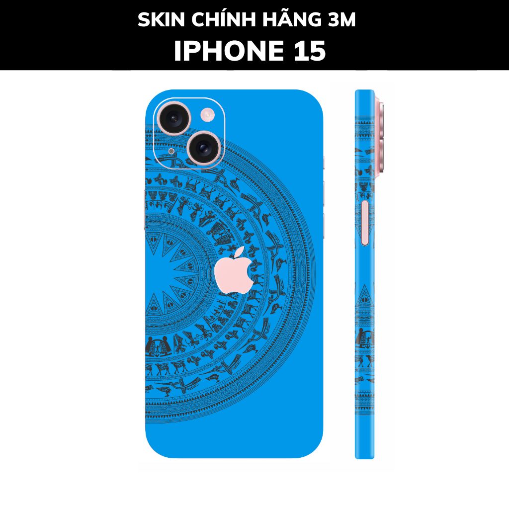 Dán skin điện thoại Iphone 15, Iphone 15 Plus full body và camera nhập khẩu chính hãng USA phụ kiện điện thoại huỳnh tân store - NỬA TRỐNG ĐỒNG BLUE - Warp Skin Collection