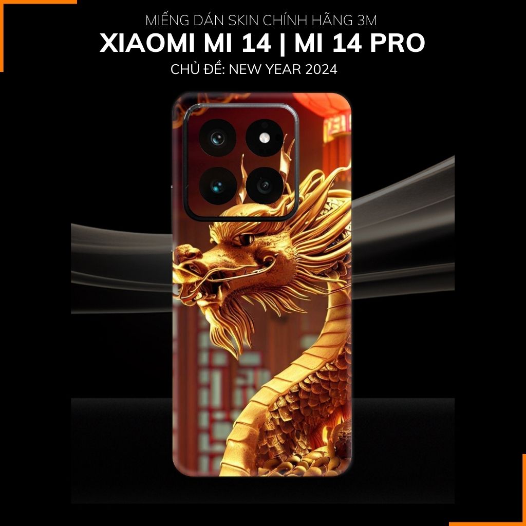 Dán skin điện thoại Xiaomi Mi 14 , Mi 14 Pro full body và camera nhập khẩu chính hãng USA in hình NEW YEAR 2024 - SKD Q14 phụ kiện điện thoại huỳnh tân store