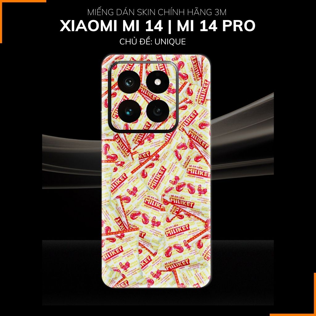 Dán skin điện thoại Xiaomi Mi 14 , Mi 14 Pro full body và camera nhập khẩu chính hãng USA in hình UNIQUE - SKD W07 phụ kiện điện thoại huỳnh tân store