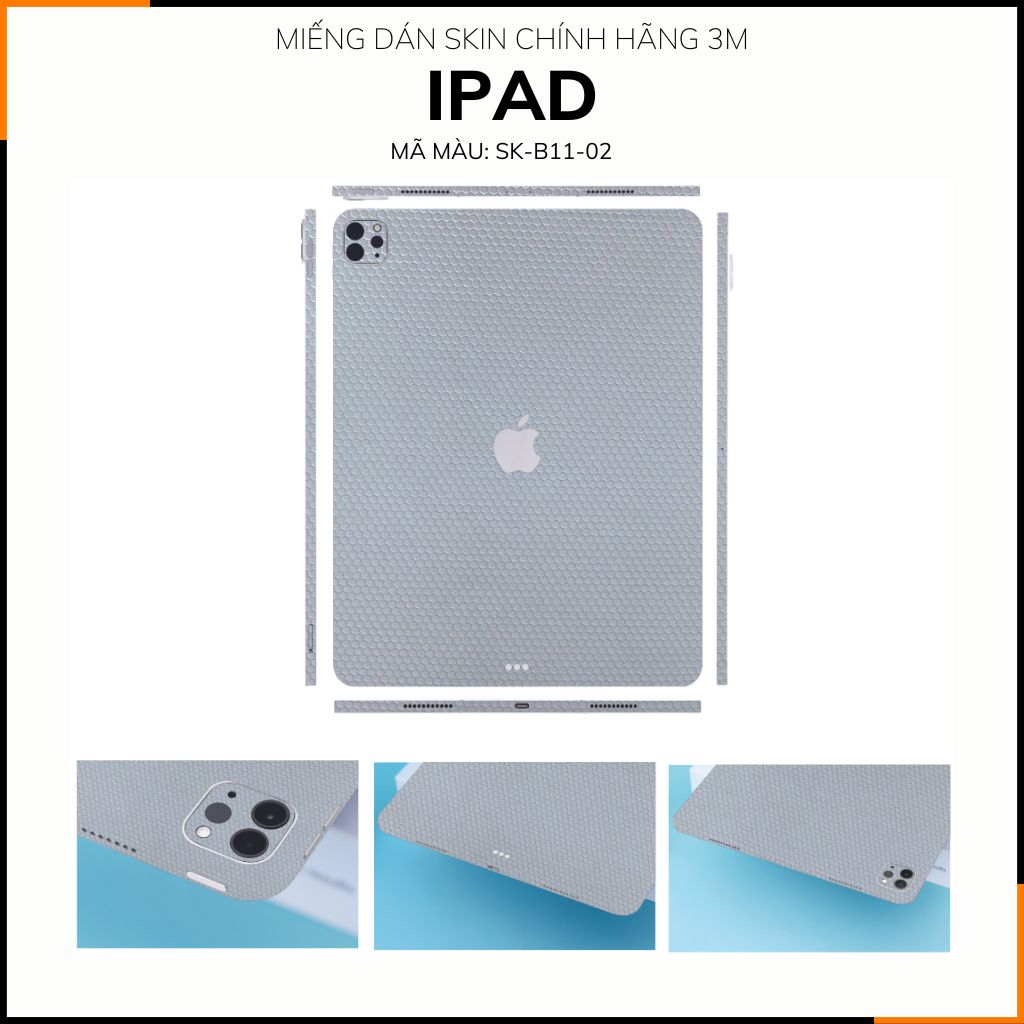 Dán skin ipad , ipad pro, ipad air , ipad mini full body và camera chính hãng 3M - MATRIX WHITE - SK-B11-02 phụ kiện điện thoại huỳnh tân store