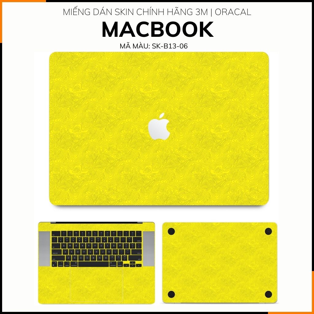 Dán skin macbook pro, macbook air chính hãng 3M nhập khẩu USA -SKIN 3M - MACBOOK - MAP YELLOW - SK-B13-06 phụ kiện điện thoại huỳnh tân store