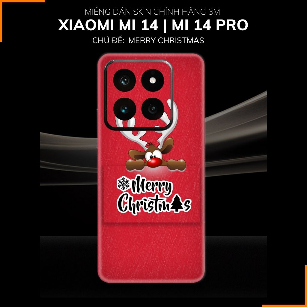 Dán skin điện thoại Xiaomi Mi 14 , Mi 14 Pro full body và camera nhập khẩu chính hãng USA in hình MERRY CHRISTMAS - SKD P04 phụ kiện điện thoại huỳnh tân store