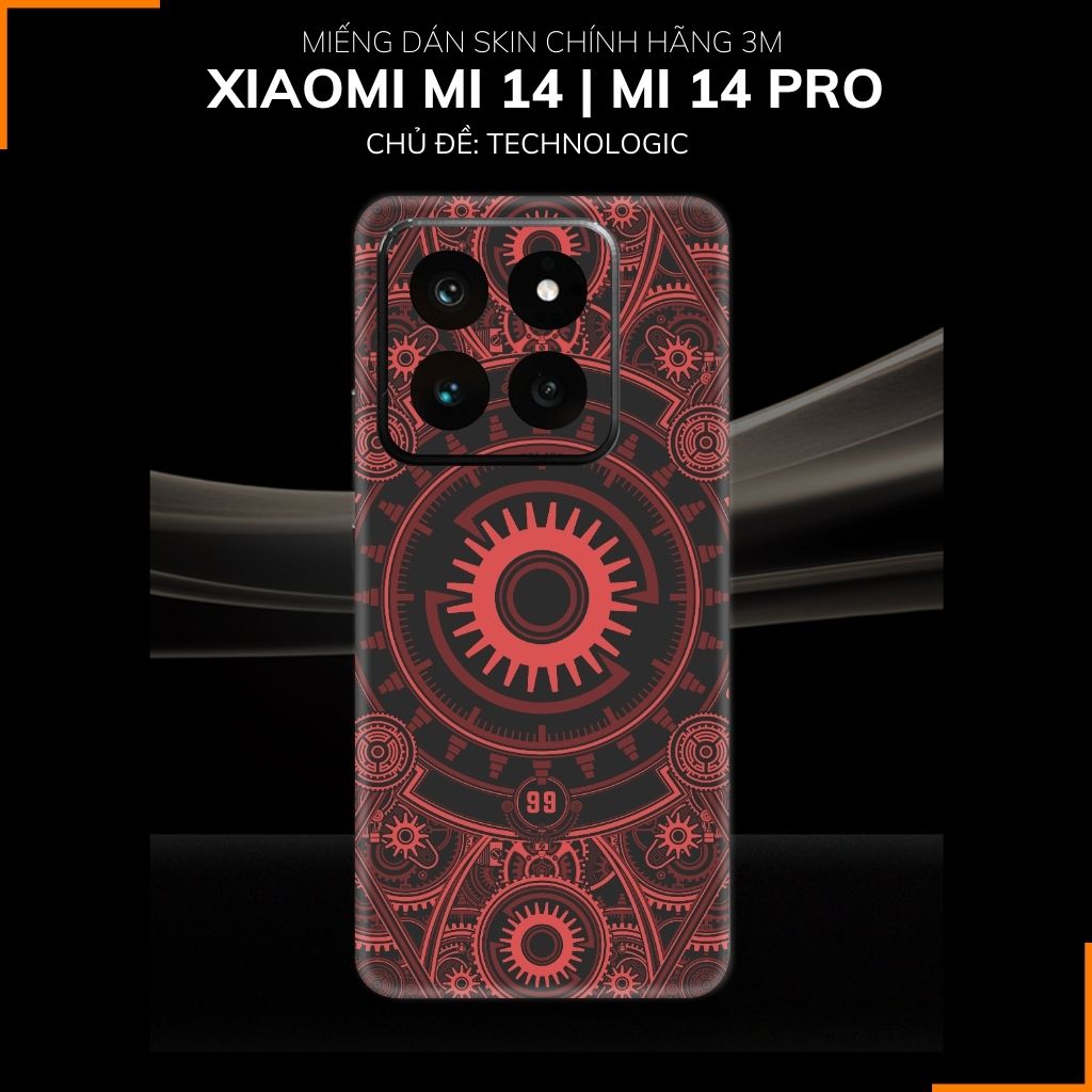 Dán skin điện thoại Xiaomi Mi 14 , Mi 14 Pro full body và camera nhập khẩu chính hãng USA in hình TECHNOLOGIC - SKD T01 phụ kiện điện thoại huỳnh tân store