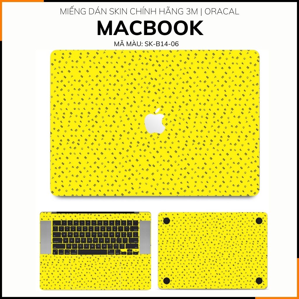 Dán skin macbook pro, macbook air chính hãng 3M nhập khẩu USA - SKIN 3M - MACBOOK - MANY STICKER YELLOW - SK-B14-06 phụ kiện điện thoại huỳnh tân store