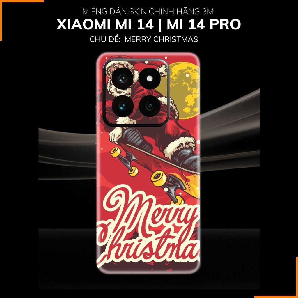 Dán skin điện thoại Xiaomi Mi 14 , Mi 14 Pro full body và camera nhập khẩu chính hãng USA in hình MERRY CHRISTMAS - SKD P01 phụ kiện điện thoại huỳnh tân store