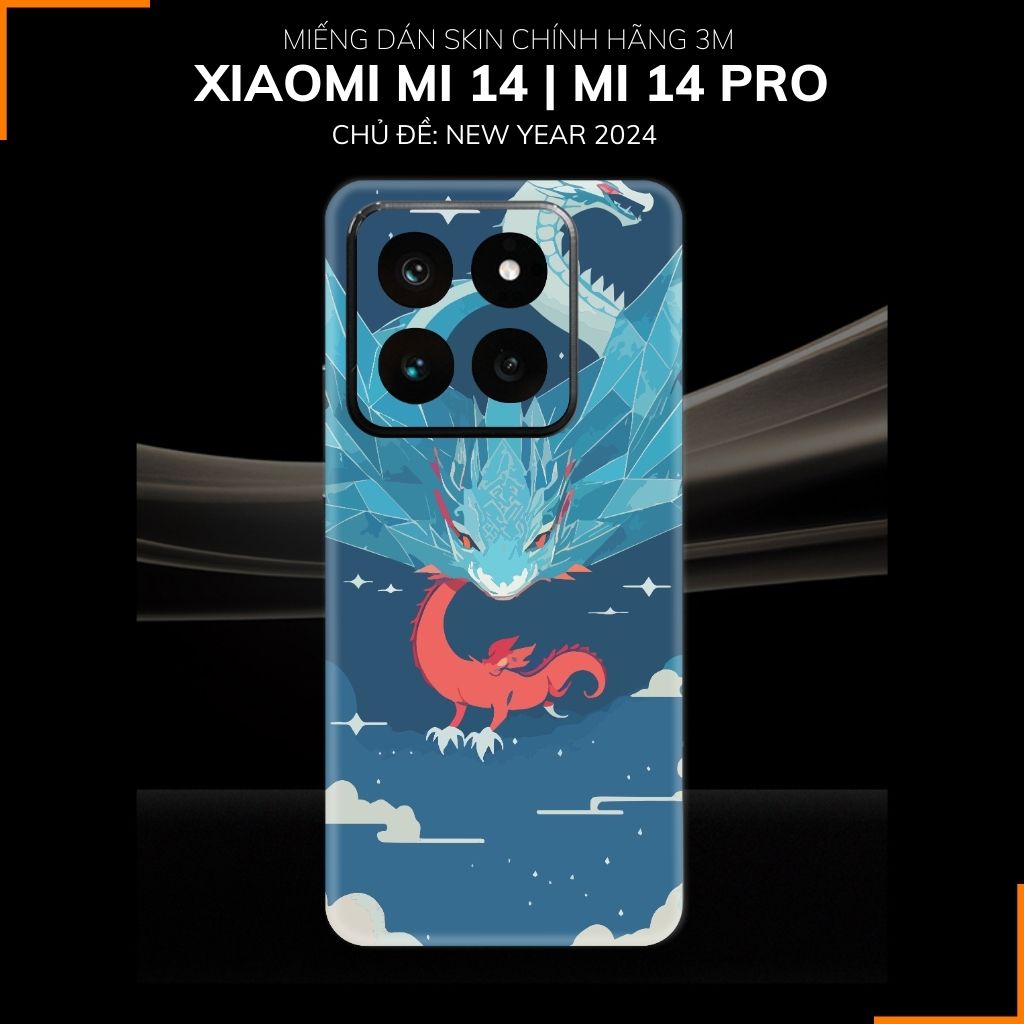 Dán skin điện thoại Xiaomi Mi 14 , Mi 14 Pro full body và camera nhập khẩu chính hãng USA in hình NEW YEAR 2024 - SKD Q08 phụ kiện điện thoại huỳnh tân store
