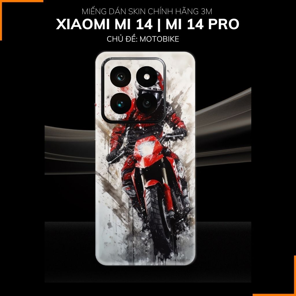 Dán skin điện thoại Xiaomi Mi 14 , Mi 14 Pro full body và camera nhập khẩu chính hãng USA in hình Motobiker - SKD C04 phụ kiện điện thoại huỳnh tân store