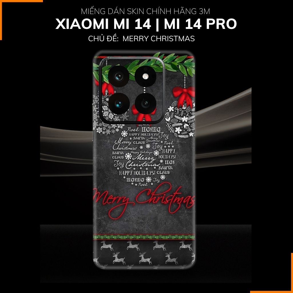 Dán skin điện thoại Xiaomi Mi 14 , Mi 14 Pro full body và camera nhập khẩu chính hãng USA in hình MERRY CHRISTMAS - SKD P07 phụ kiện điện thoại huỳnh tân store