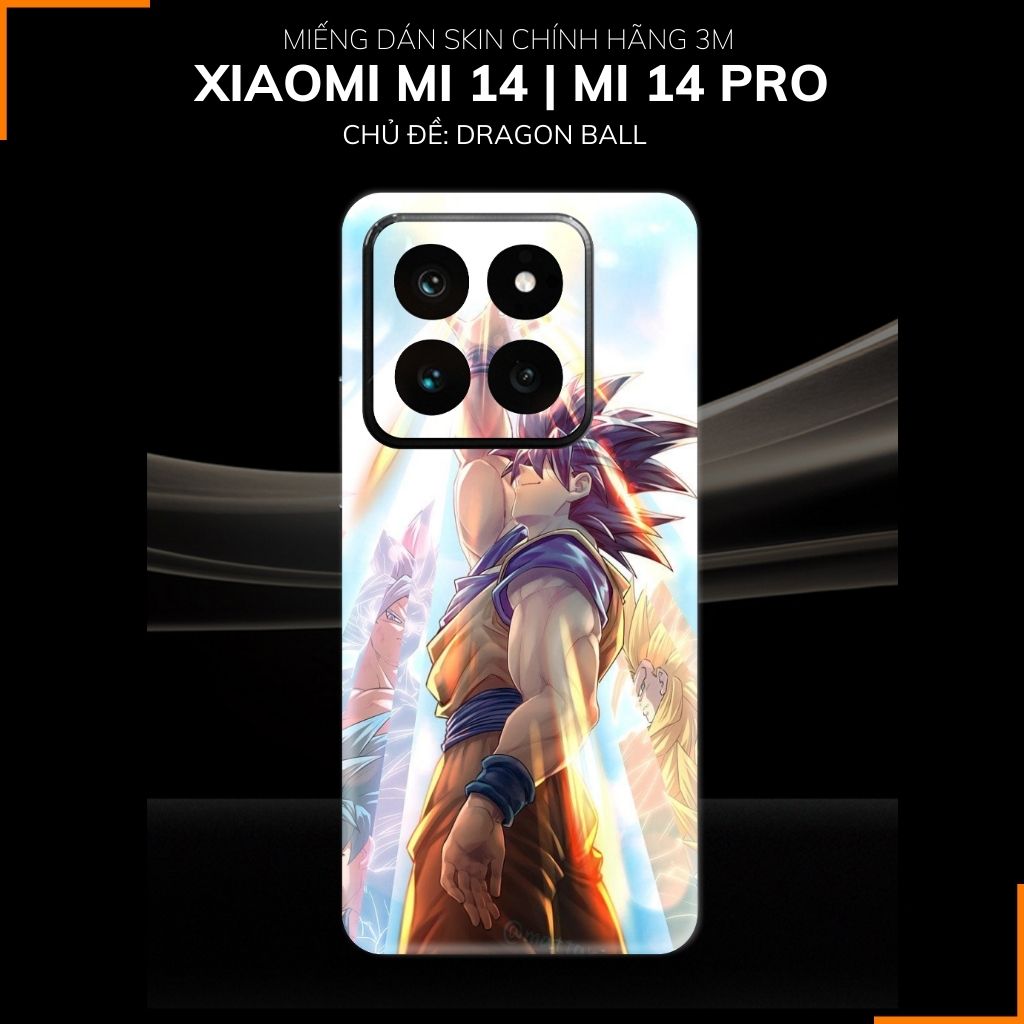 Dán skin điện thoại Xiaomi Mi 14 , Mi 14 Pro full body và camera nhập khẩu chính hãng USA in hình Dragon Ball - SKD D06 phụ kiện điện thoại huỳnh tân store