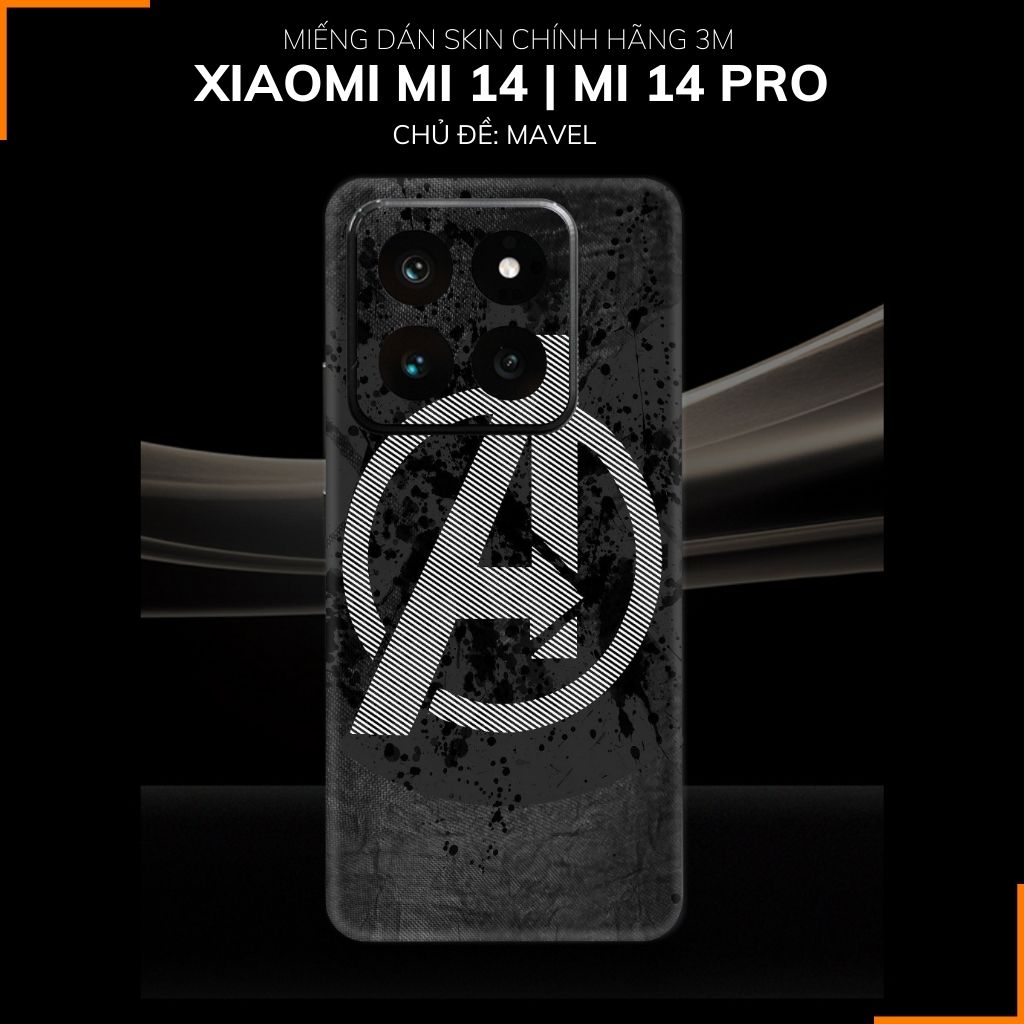 Dán skin điện thoại Xiaomi Mi 14 , Mi 14 Pro full body và camera nhập khẩu chính hãng USA in hình MAVEL - SKD M04 phụ kiện điện thoại huỳnh tân store