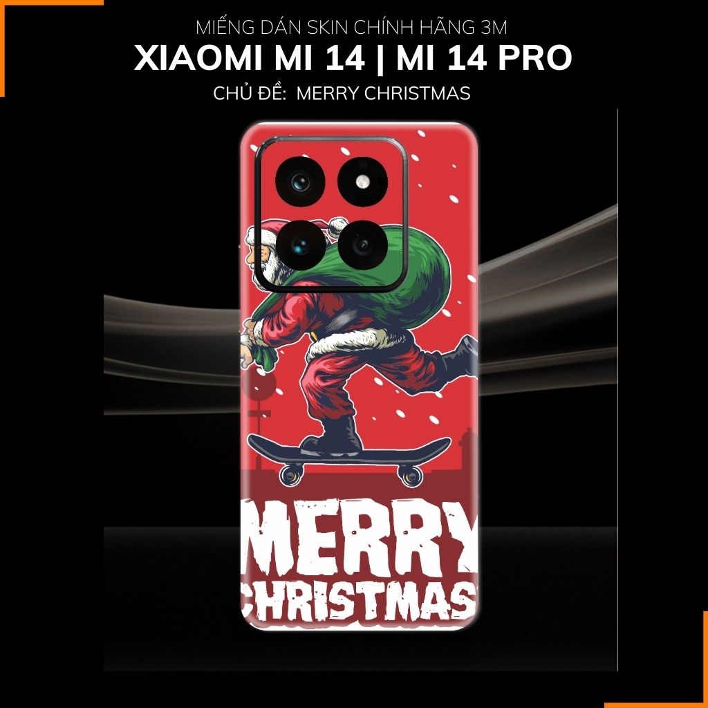 Dán skin điện thoại Xiaomi Mi 14 , Mi 14 Pro full body và camera nhập khẩu chính hãng USA in hình MERRY CHRISTMAS - SKD P03 phụ kiện điện thoại huỳnh tân store