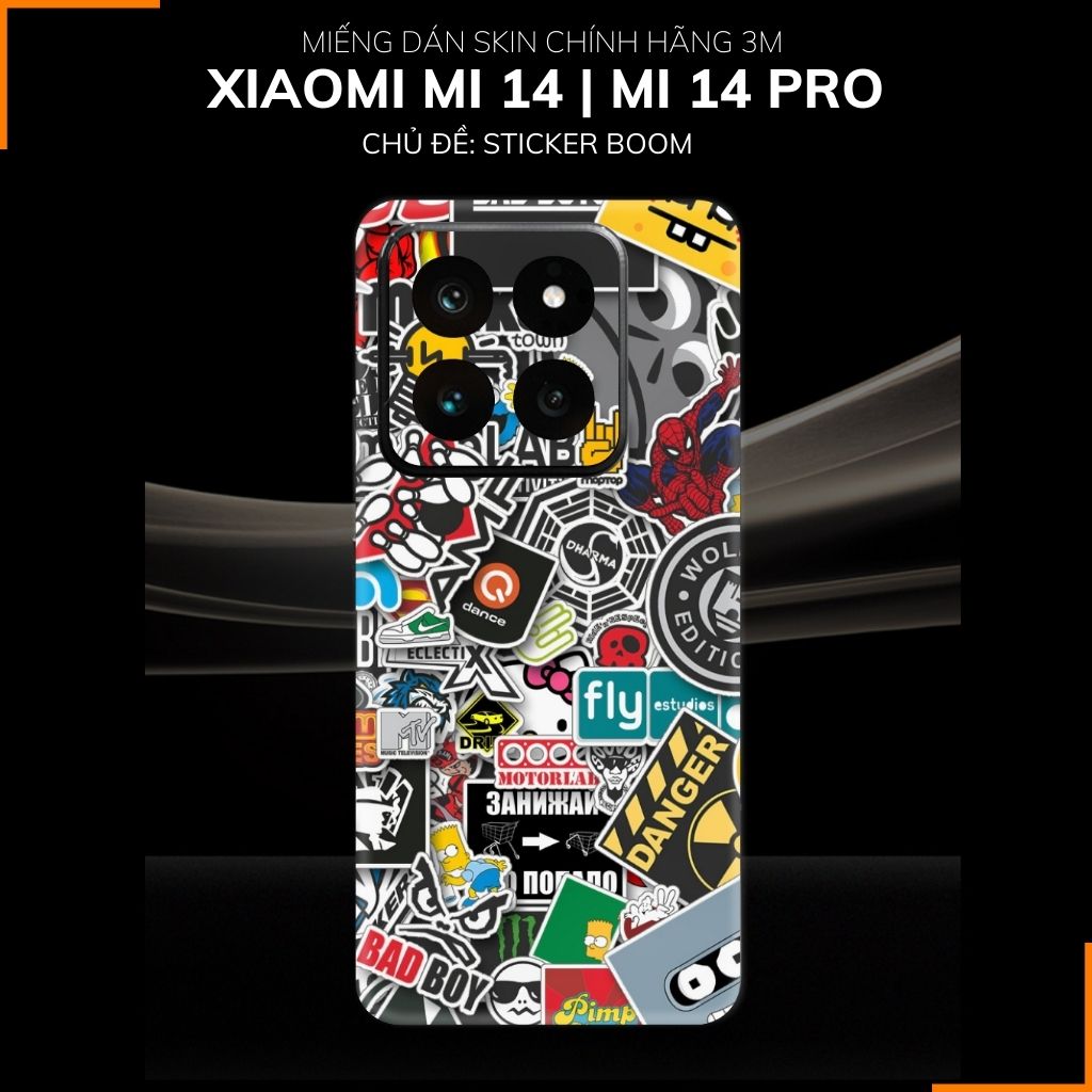 Dán skin điện thoại Xiaomi Mi 14 , Mi 14 Pro full body và camera nhập khẩu chính hãng USA in hình STICKER BOOM - SKD L13 phụ kiện điện thoại huỳnh tân store
