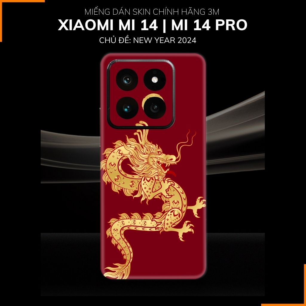 Dán skin điện thoại Xiaomi Mi 14 , Mi 14 Pro full body và camera nhập khẩu chính hãng USA in hình NEW YEAR 2024 - SKD Q01 phụ kiện điện thoại huỳnh tân store