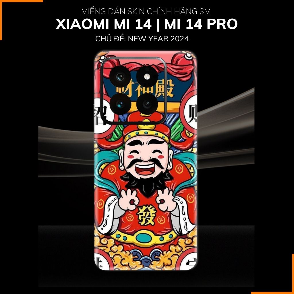 Dán skin điện thoại Xiaomi Mi 14 , Mi 14 Pro full body và camera nhập khẩu chính hãng USA in hình NEW YEAR 2024 - SKD Q51 phụ kiện điện thoại huỳnh tân store
