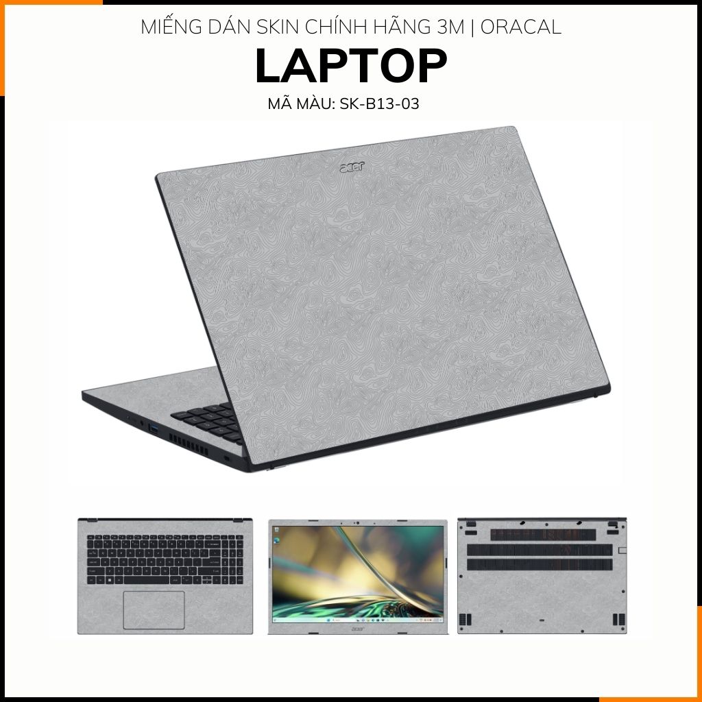 Dán skin laptop asus, dell , acer, hp, msi chính hãng ORAFOL nhập khẩu ĐỨC - SKIN 3M - LAPTOP - MANY STICKER GREY  - SK B14 03 phụ kiện điện thoại huỳnh tân store