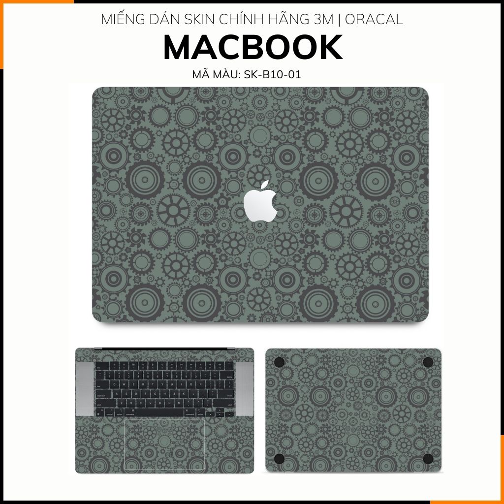 Dán skin macbook pro, macbook air chính hãng 3M nhập khẩu USA - SKIN 3M - MACBOOK - BÁNH RĂNG - SK-B10-01 phụ kiện điện thoại huỳnh tân store