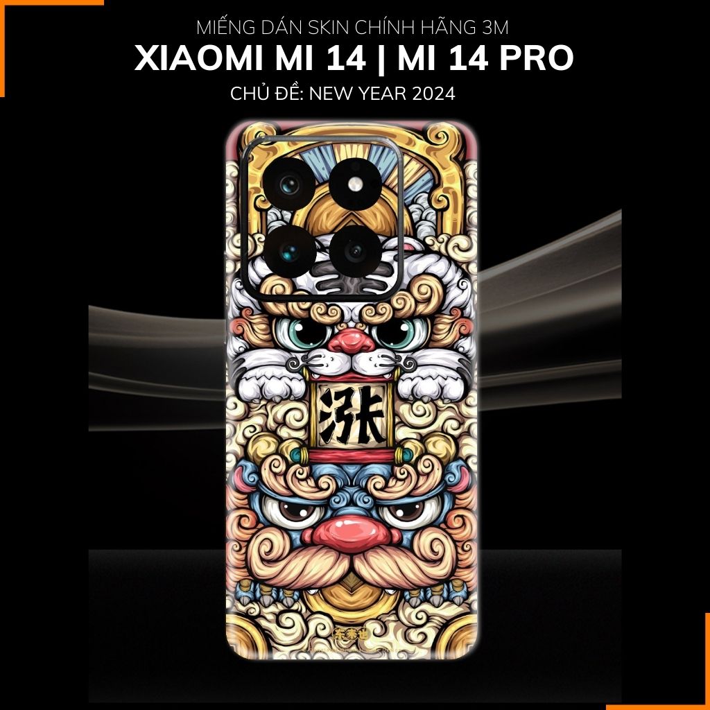 Dán skin điện thoại Xiaomi Mi 14 , Mi 14 Pro full body và camera nhập khẩu chính hãng USA in hình NEW YEAR 2024 - SKD Q44 phụ kiện điện thoại huỳnh tân store