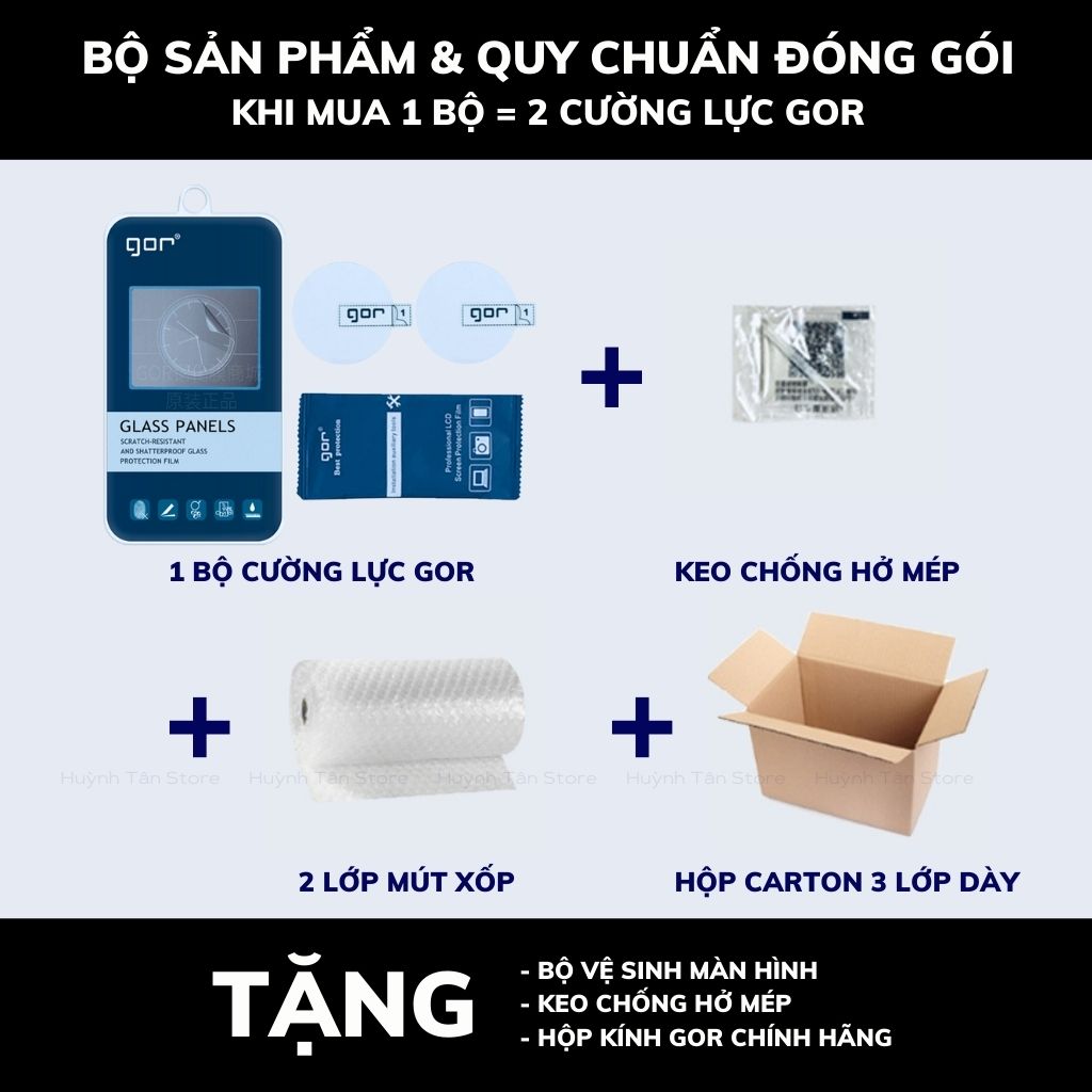 Kính cường lực Samsung Galaxy Watch 7 trong suốt chính hãng GOR vát 2,5D