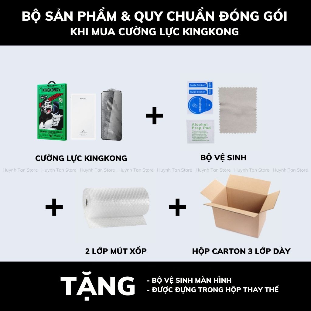 Cường lực chống nhìn trộm Wekome Kingkong Space iphone 16 pro max ip 15 14 13 12 pro vát cong 9D mới 2024  [WTP-088]