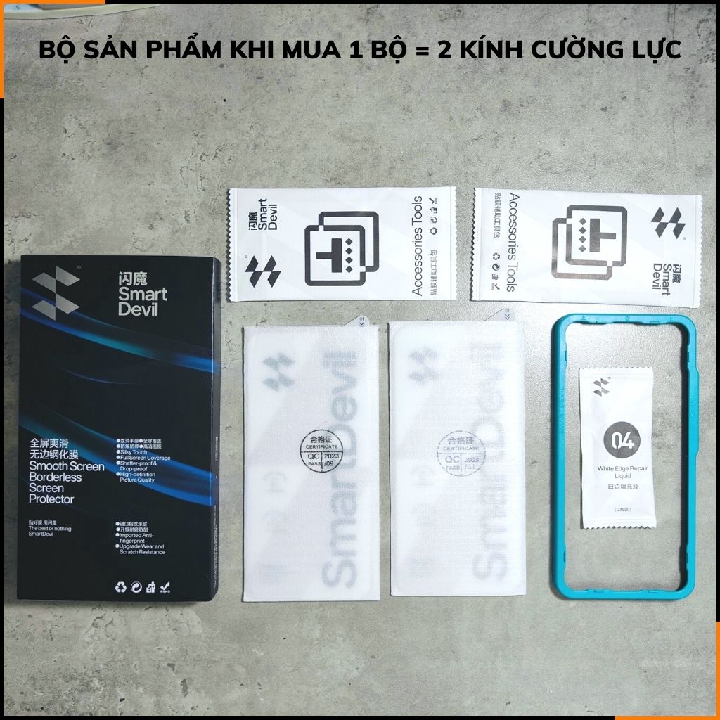 Kính cường lực xiaomi mi 13 trong suốt KHÔNG FULL MÀN chống bám vân tay chính hãng SMART DEVIL huỳnh tân store