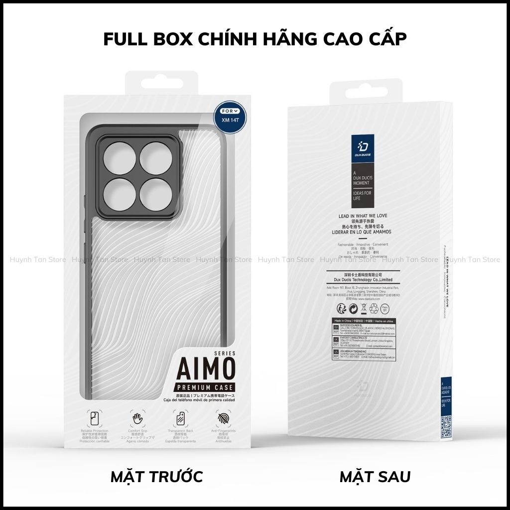Ốp lưng xiaomi mi 14t aimo chính hãng duxducis chống va đập trong suốt không ố vàng huỳnh tân store