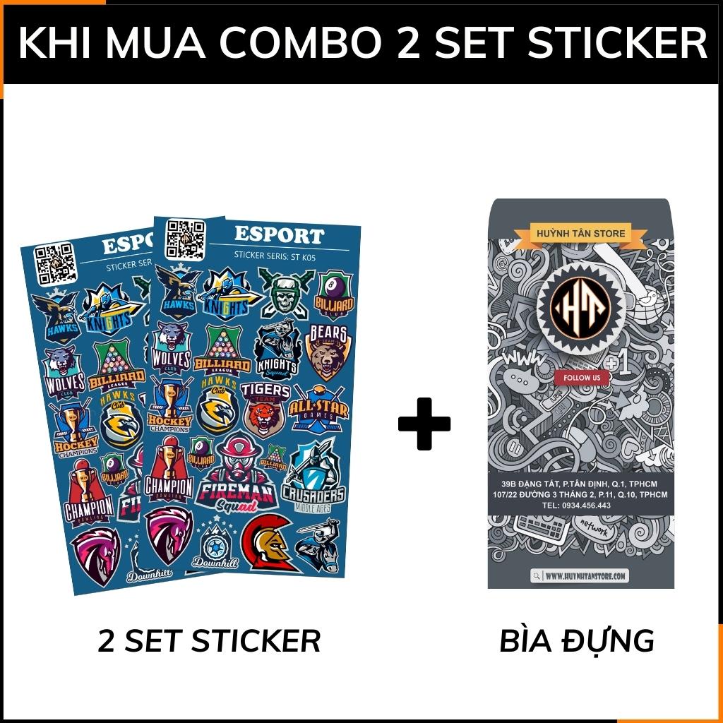 Hình dán sticker thể thao điện tử Esport ST K05 chống thấm xước dán và gỡ bỏ dễ dàng không để lại keo trang trí phụ kiện huỳnh tân store