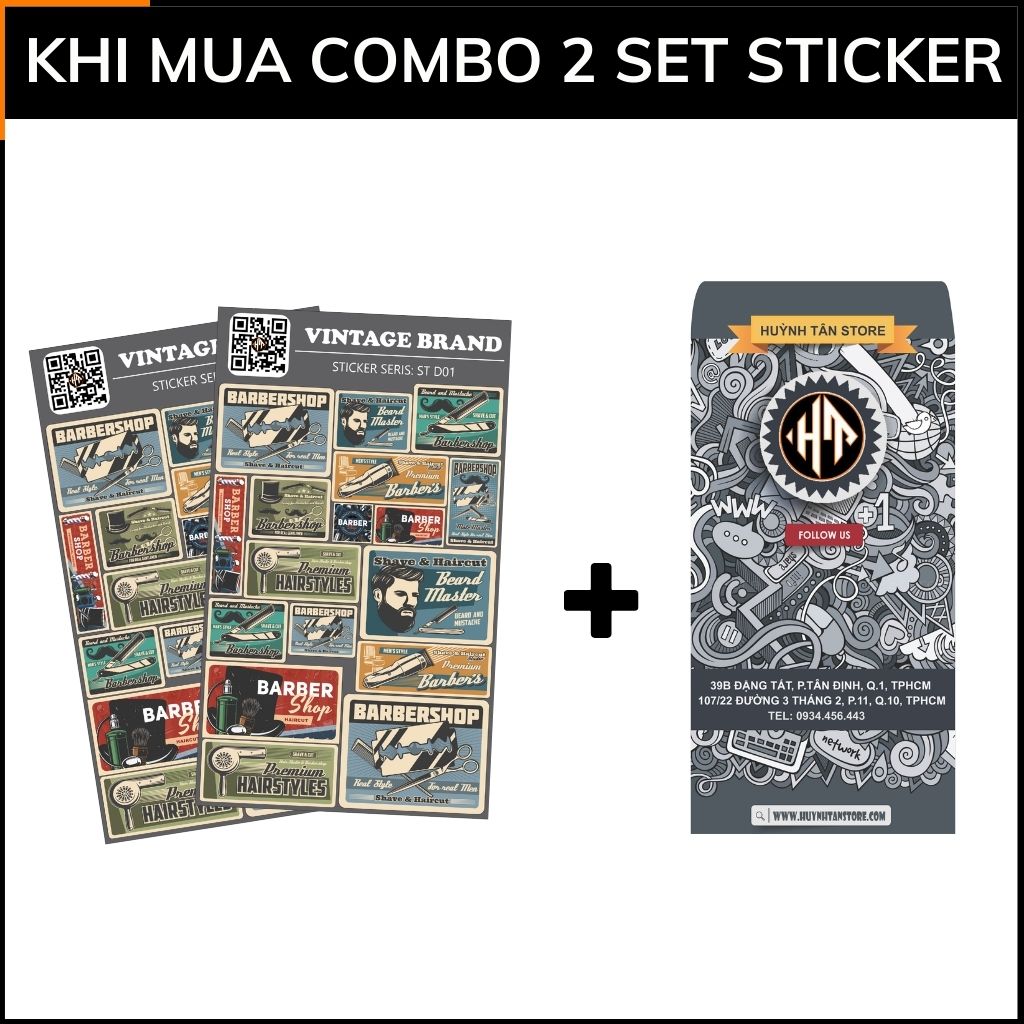 Hình sticker thương hiệu Vintage Brand ST D01 chống phai màu dán mũ bảo hiểm vali laptop xe máy phụ kiện huỳnh tân store