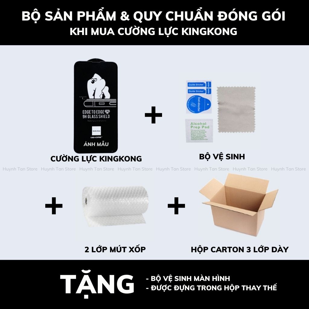 Cường lực Wekome Kingkong Corning 9D iphone 16 pro max ip 15 14 13 12 pro gấp đôi độ cứng [WTP-068]