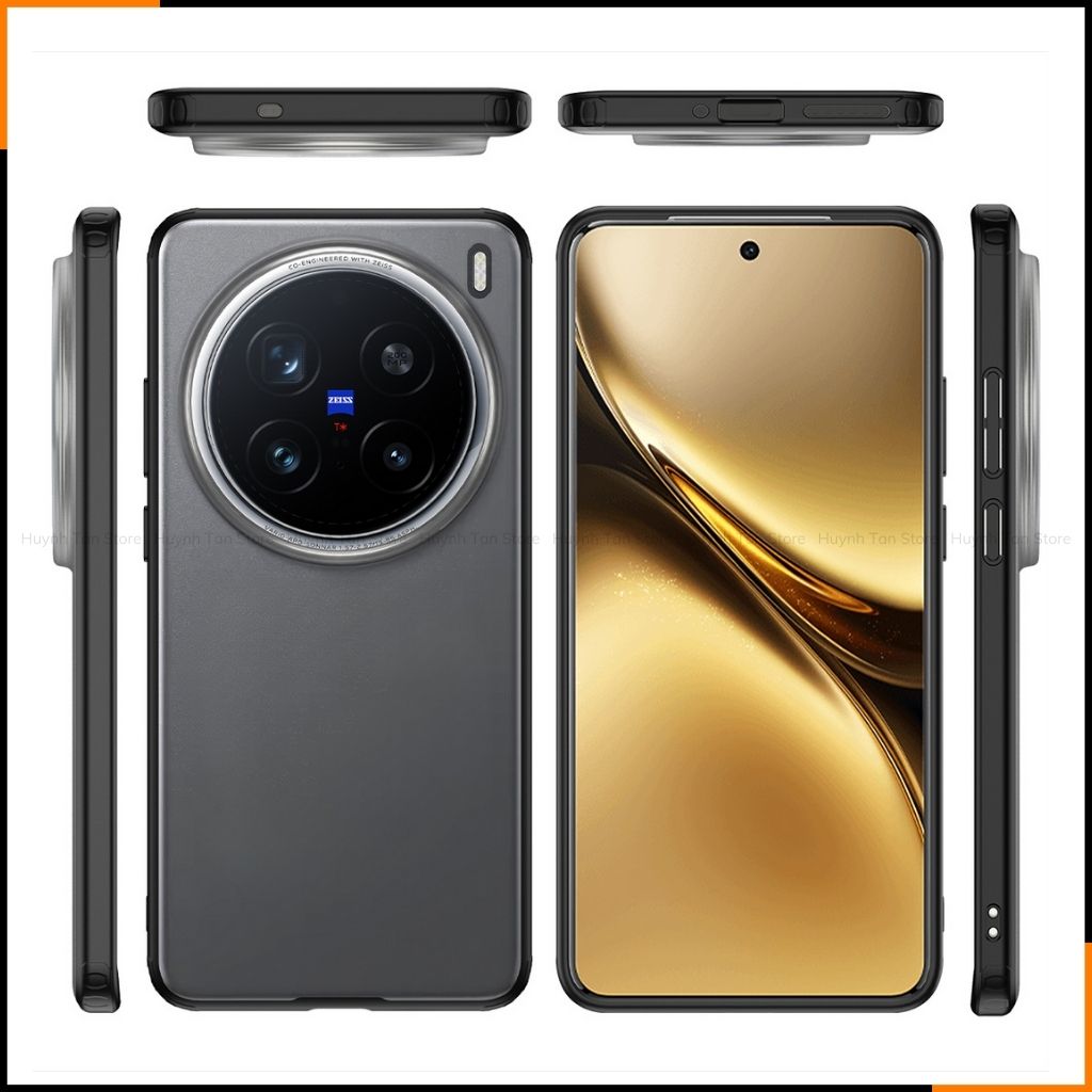 Ốp lưng Vivo x200 pro chống sốc bảo vệ camera chống vân tay nhám viền màu ver 2