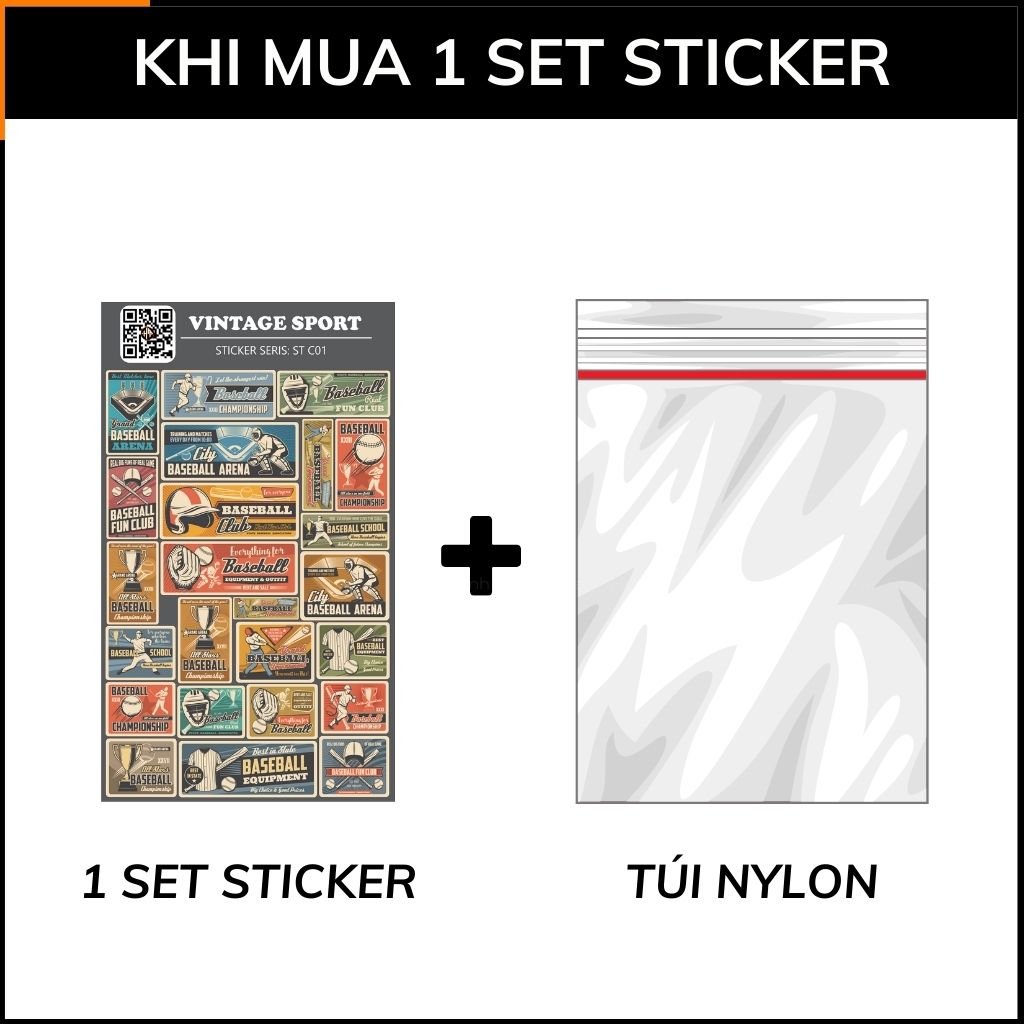Sticker du lịch Vintage Sport ST C01 chống thấm xước dán trên mọi bề mặt dễ dàng gỡ bỏ không để lại keo phụ kiện huỳnh tân store