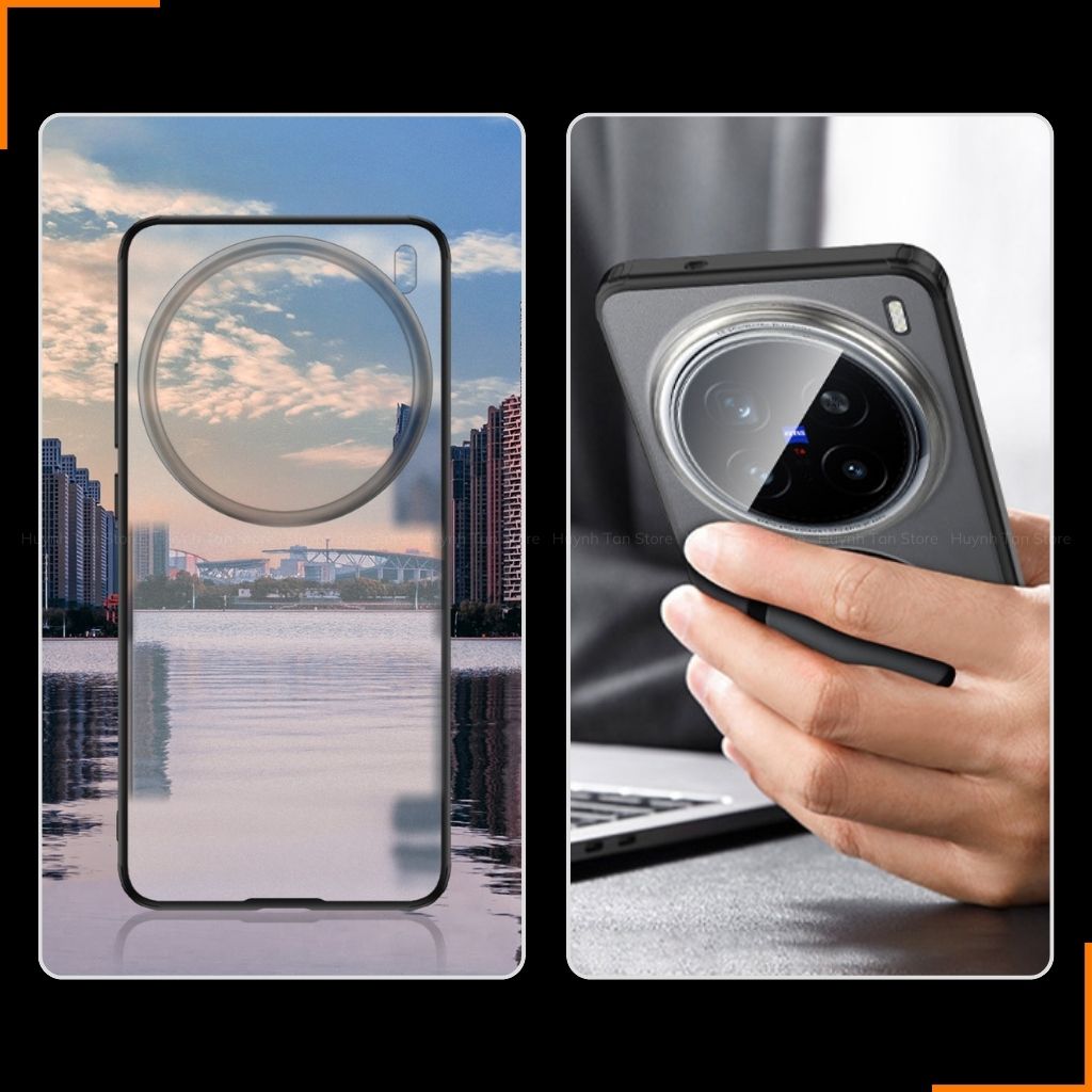 Ốp lưng Vivo x200 pro chống sốc bảo vệ camera chống vân tay nhám viền màu ver 2