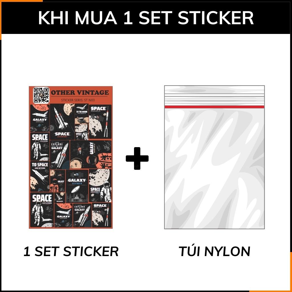 Hình dán sticker không gian vũ trụ Orther Vintage ST N03 chống thấm xước dán và gỡ bỏ dễ dàng phụ kiện huỳnh tân store