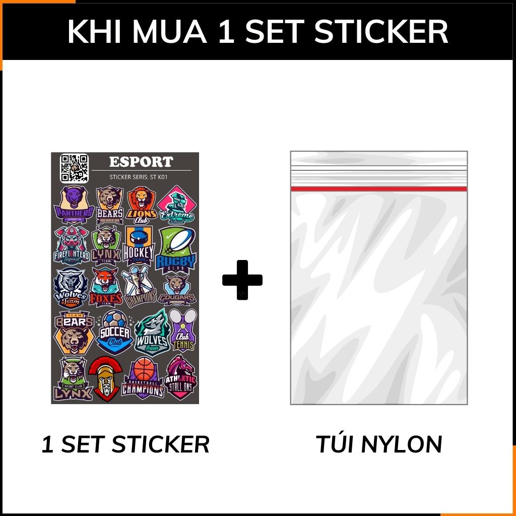 Hình sticker thể thao điện tử Esport ST K01 chống phai màu dán mũ bảo hiểm vali laptop điện thoại xe máy phụ kiện huỳnh tân store