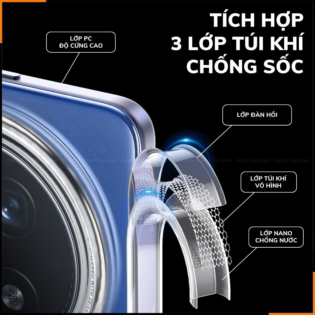 Ốp lưng Vivo x200 pro chống sốc bảo vệ camera chống vân tay nhám viền màu ver 2