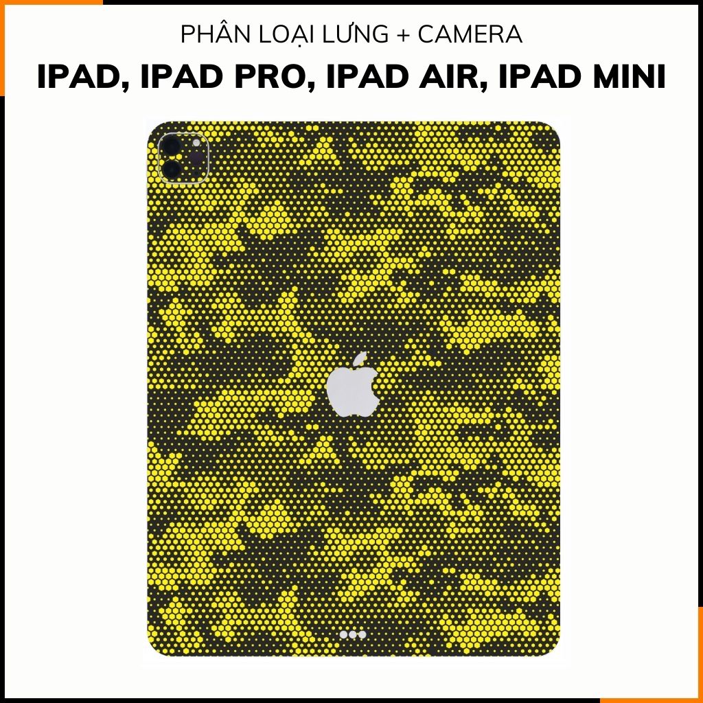 Dán skin ipad , ipad pro, ipad air , ipad mini full body và camera chính hãng 3M - MAMBA YELLOW -  SK B03 06 phụ kiện điện thoại huỳnh tân store