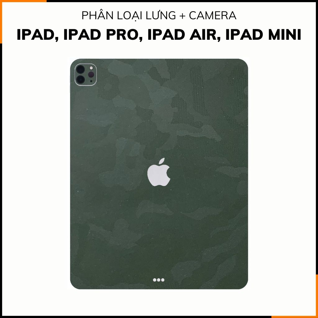 Dán skin ipad , ipad pro, ipad air , ipad mini full body và camera chính hãng 3M - CAMO GREEN  - SK-B12-02 phụ kiện điện thoại huỳnh tân store