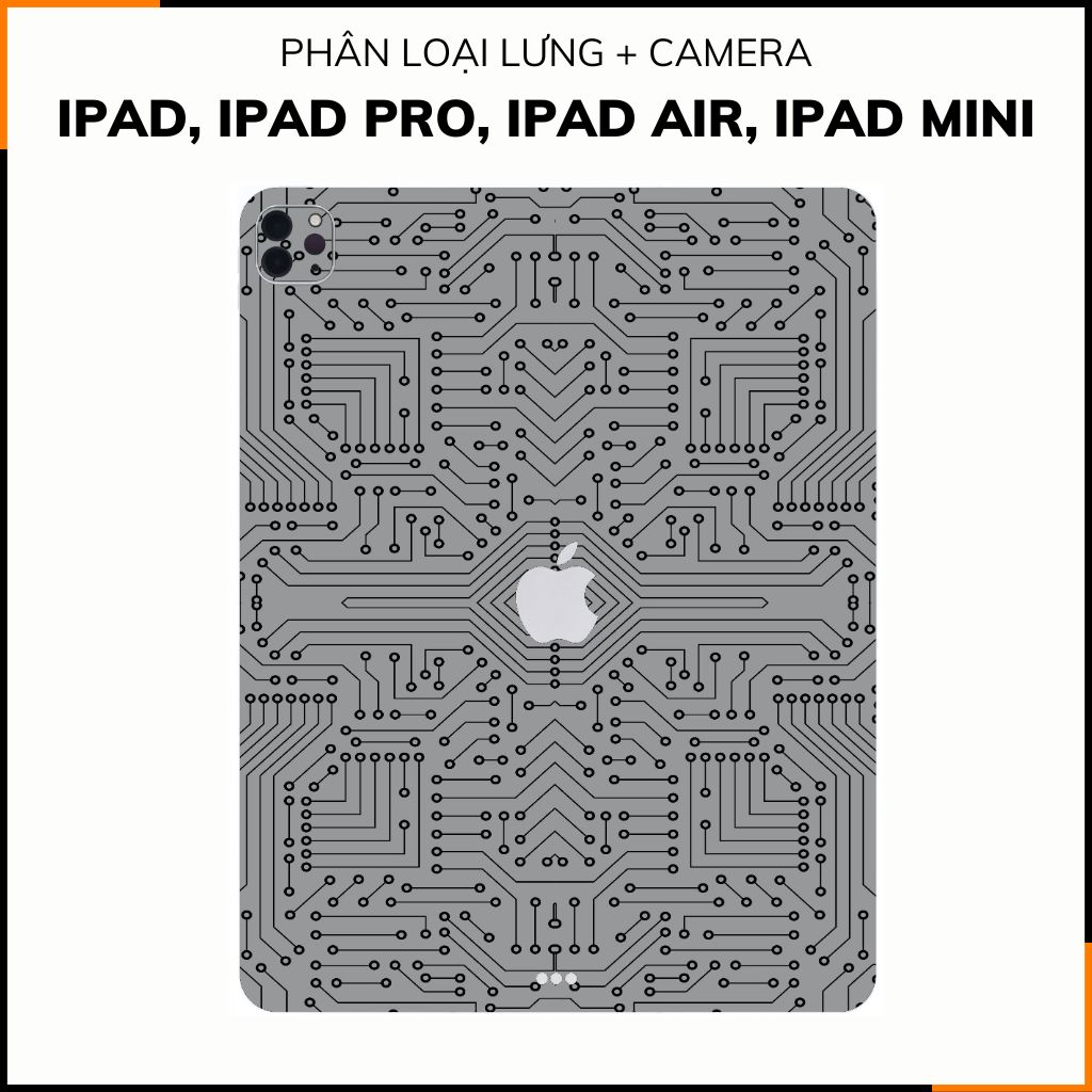 Dán skin ipad , ipad pro, ipad air , ipad mini full body và camera chính hãng 3M - ELECTRIC WHITE -  SK B01 02 phụ kiện điện thoại huỳnh tân store