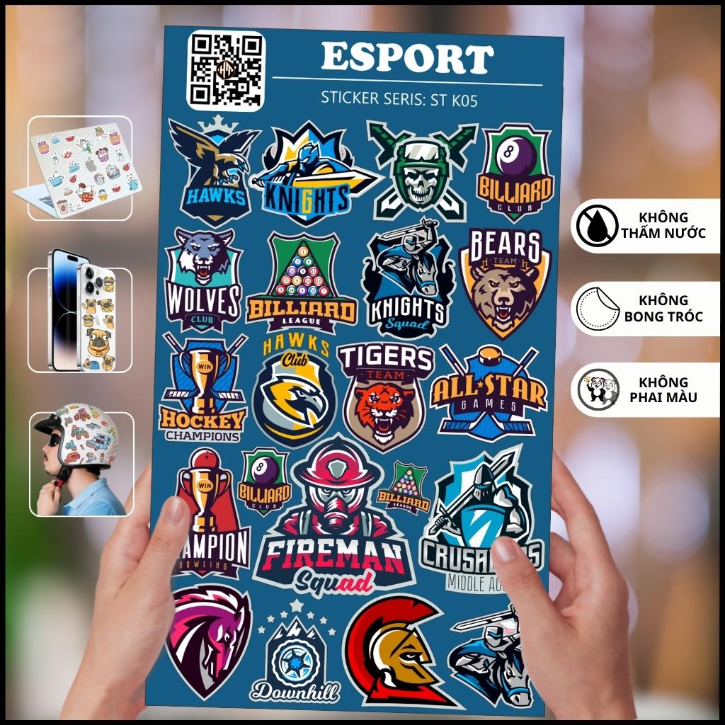 Hình dán sticker thể thao điện tử Esport ST K05 chống thấm xước dán và gỡ bỏ dễ dàng không để lại keo trang trí phụ kiện huỳnh tân store