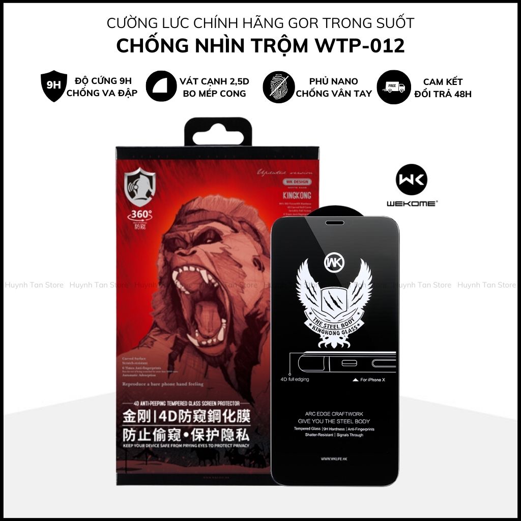 Cường lực chống nhìn trộm KINGKONG iphone 16 pro max ip 15 14 13 12 pro chính hãng WEKOME bán chạy [WTP - 012]