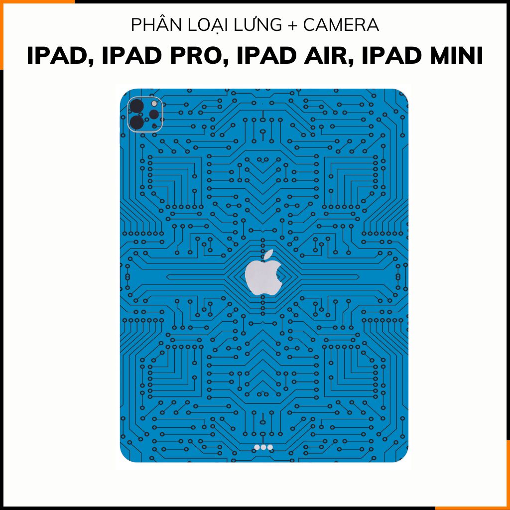 Dán skin ipad , ipad pro, ipad air , ipad mini full body và camera chính hãng 3M - ELECTRIC BLUE -  SK B01 07 phụ kiện điện thoại huỳnh tân store