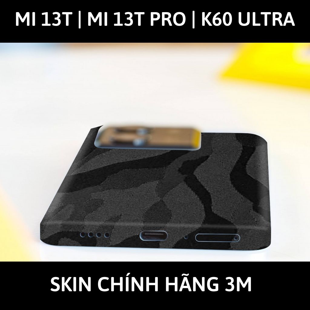 Dán skin điện thoại Mi 13T | Mi 13T Pro  | K60 Ultra full body và camera nhập khẩu chính hãng USA phụ kiện điện thoại huỳnh tân store - CAMO BLACK - Warp Skin Collection