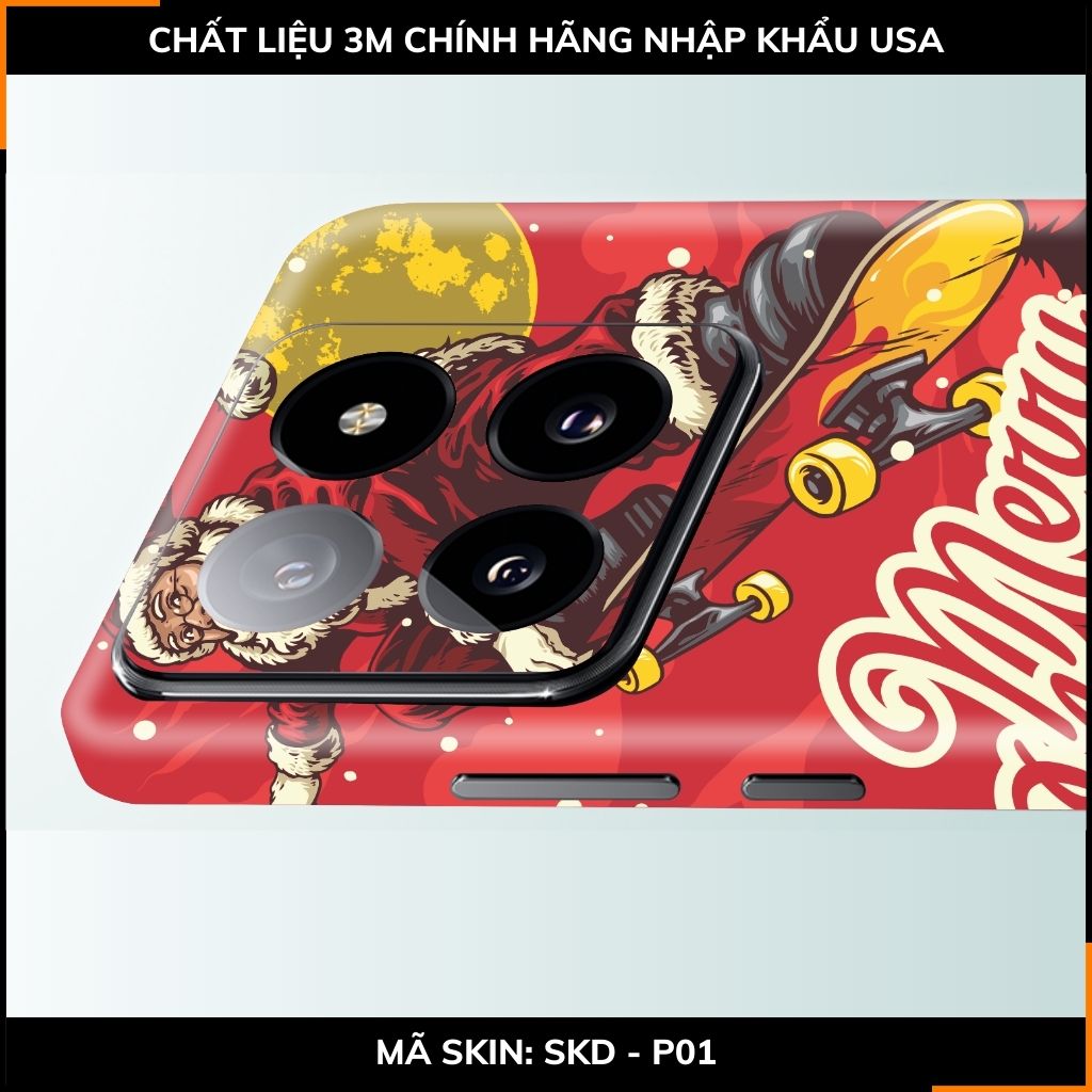 Dán skin điện thoại Xiaomi Mi 14 , Mi 14 Pro full body và camera nhập khẩu chính hãng USA in hình MERRY CHRISTMAS - SKD P01 phụ kiện điện thoại huỳnh tân store