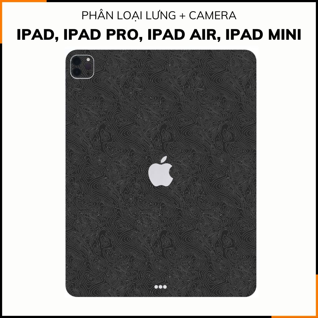 Dán skin ipad , ipad pro, ipad air , ipad mini full body và camera chính hãng 3M - MAP BLACK -  SK B13 02 phụ kiện điện thoại huỳnh tân store